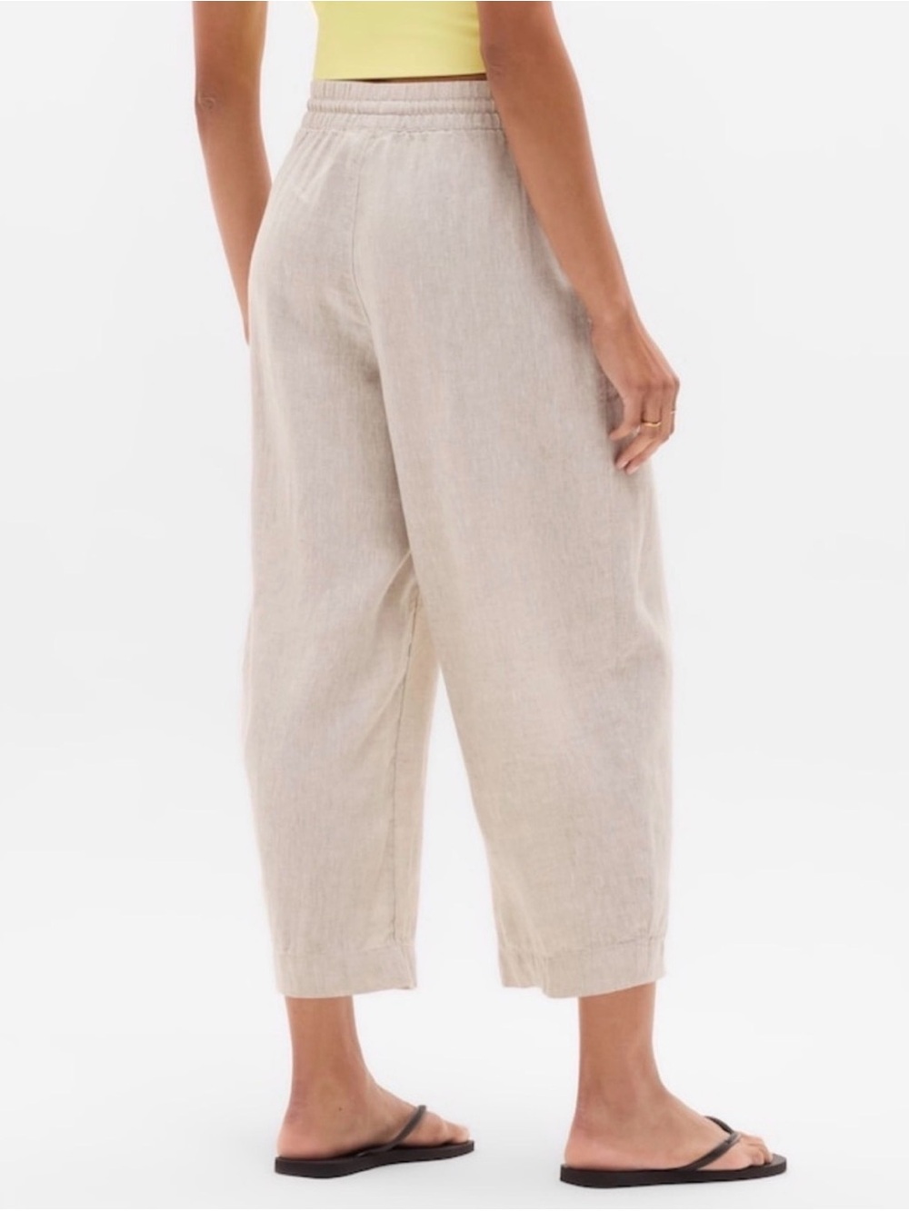 Athleta Retreat Linen Easy Barrel Crop Pant - Picture 2 of 6